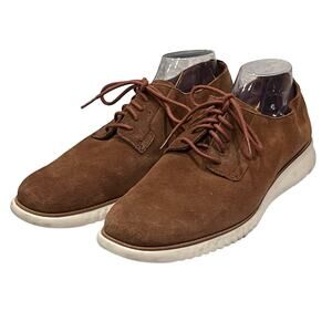 COLE HAAN 2.Zerogrand Oxfords Men's‎ 13M Brown Suede Derby Lace-Up Sneaker Shoes